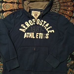 Aeropostale Full Zip Hoodie XL Blue EUC